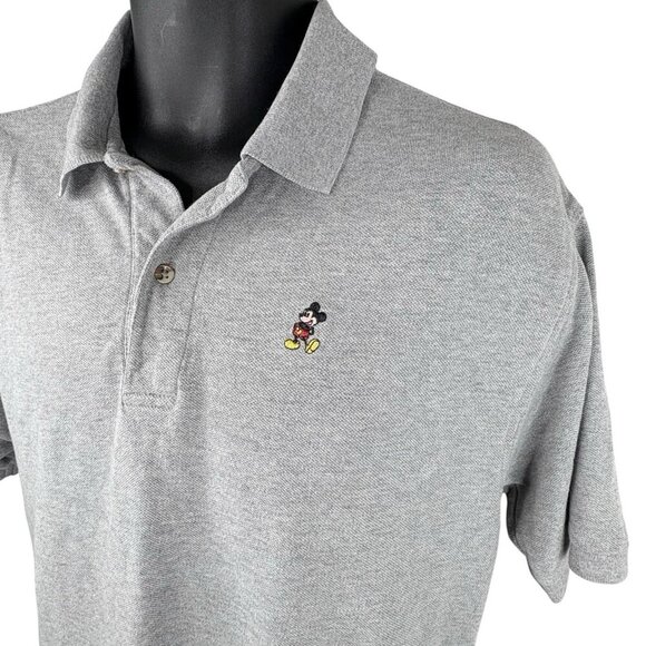 Walt Disney World Mickey Mouse Embroidered Gray Polo Short Sleeve Shirt Men’s M - Picture 1 of 9
